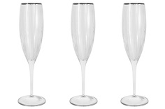 Набор бокалов для шампанского Пиза серебро, 0,15 л, 6 шт Same
