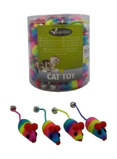 Игрушка для кошек Papillon Радужная мышка с бубенчиком, 5 см