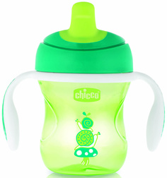 Поильник Chicco Training Cup 6м+, 200 мл, зелёный