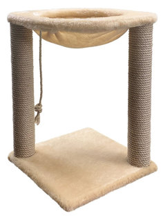 Когтеточка-столбик Зверье мое №1 гамак джут крем-брюле