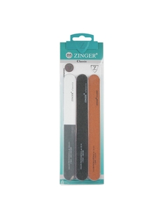Пилка для ногтей Zinger Classic SIS-16, 3 штуки