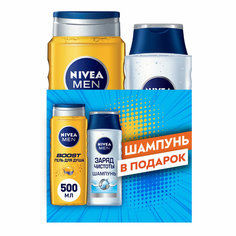 Подарочный набор Nivea Men Заряд Чистоты Гель для душа 500 мл+Шампунь Заряд чистоты 250 мл