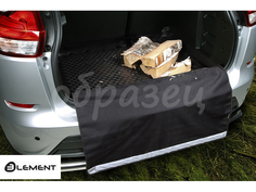Коврик в багажник Рено Дастер 4WD 2015-2020, с функцией защиты бампера, черный, полиуретан Element