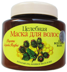 Маска для волос Рецепты бабушки Агафьи Целебная лук репчатый репейное масло мед 250мл