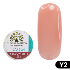 Гель для наращивания ногтей Global Fashion камуфляж-2, Yellowish-2, 15 г