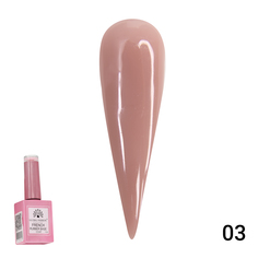 База для гель-лака Global Fashion Rubber Base Coat French Каучуковая, френч, 03, 15 мл