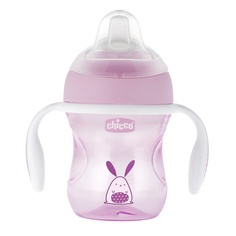 Детская бутылочка Chicco Transition Cup, силиконовый носик, 4+ месяцев, 200 мл, rosa