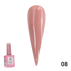 Каучуковая база для гель-лака френч, Rubber Base Coat French, 15 мл., Global Fashion 08