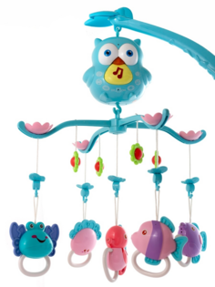 Музыкальная карусель MishaExpo для кроватки проекция луны и звёзд, 5 игрушек tdi-003