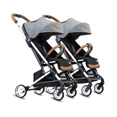 Прогулочная коляска для двойни GUGAS PLUS 2022 twins в расш. компл. серый меланж 00430-2