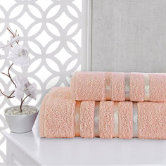 Полотенца махровые Mona Liza, набор 2 шт, 50 x 90 и 70 x 130 см, цвет персик