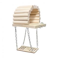 Домик для хомяков с качелями Air home PetStandArt, 20х11x12см, дерево