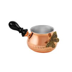 Молочник к турке для кофе "Бабочки" медный кованный с лужением с чернью Кольчугинский мельхиор
