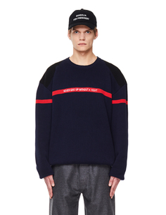 Темно-синий джемпер из хлопка и кашемира Vetements
