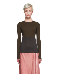 Зеленый лонгслив с трикотажным корсетом Haider Ackermann