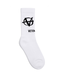 Хлопковые белые носки с логотипом Vetements