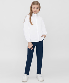 Брюки зауженного кроя синие Button Blue
