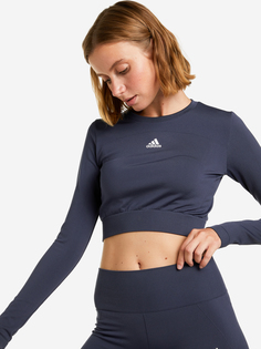 Лонгслив женский adidas Aeroknit Seamless, Синий, размер 52-54