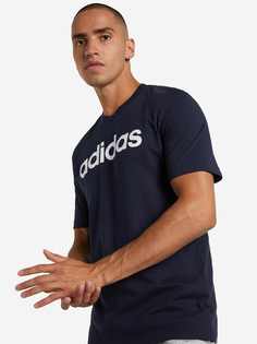 Футболка мужская adidas Essentials Linear Logo, Синий, размер 52-54