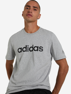 Футболка мужская adidas Essentials Linear Logo, Серый, размер 44-46