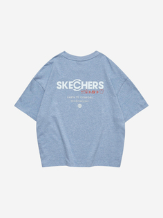 Футболка женская Skechers, Голубой, размер 50-52