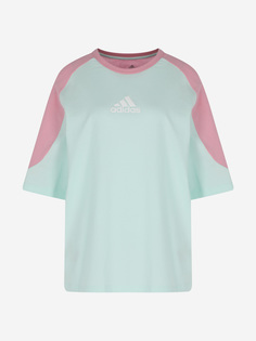 Футболка женская adidas Essentials Colorblock Boyfriend T-Shirt, Зеленый, размер 40-42