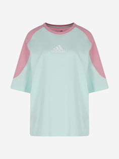 Футболка женская adidas Essentials Colorblock Boyfriend T-Shirt, Зеленый, размер 40-42