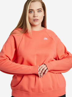 Свитшот женский Nike Sportswear Essential, Plus Size, Оранжевый, размер 54-56