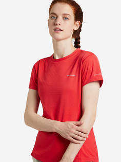 Футболка женская Columbia Zero Ice Cirro-Cool Ss Shirt, Красный, размер 42