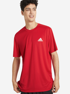 Футболка мужская adidas D2M Plain, Красный, размер 44-46