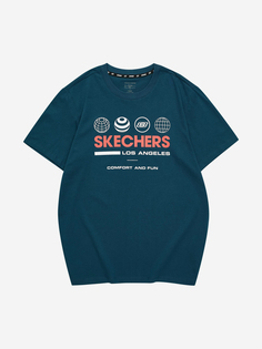 Футболка мужская Skechers, Синий, размер 44-46