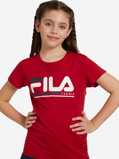 Футболка для девочек FILA, Красный, размер 128