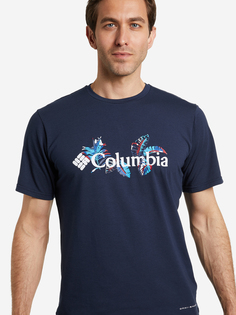 Футболка мужская Columbia Sun Trek Short Sleeve Graphic Tee, Синий, размер 46