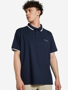 Поло мужское Columbia Cove Dome Butte Solid Pique Polo, Синий, размер 48-50