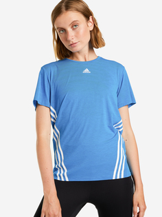 Футболка женская adidas Trainicons 3-Stripes, Голубой, размер 40-42