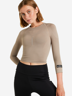 Лонгслив женский adidas Formotion Cropped Training, Бежевый, размер 46-48