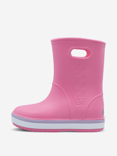Сапоги для девочек Crocs Crocband Rain, Розовый, размер 27