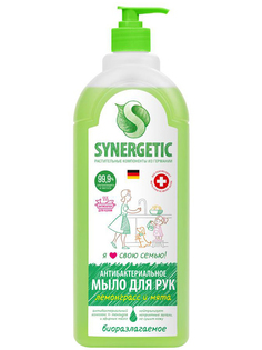 Жидкое мыло Synergetic Лемонграсс и мята антибактериальное 1L 4607971450986