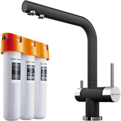Смеситель для кухни Omoikiri Nagano BL черный с фильтром Pure Drop Lite (4047.8028)