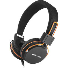 Гарнитура Canyon HP-2 headphones, detachable cable with microphone, foldable, black, cable length 1.2m, 0.118kg, Black (CNE-CHP2)