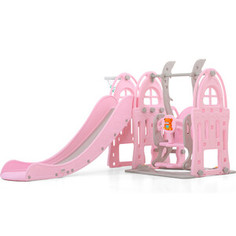 Горка + качели PERFETTO SPORT Замок PS-047-P розовый