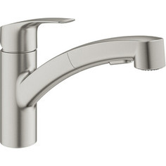 Смеситель для кухни Grohe Eurosmart с видвижным изливом, суперсталь (30305DC1)