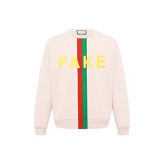 Хлопковый свитшот «Fake/Not» Gucci