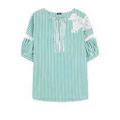 Хлопковый топ свободного кроя в полоску Kiton