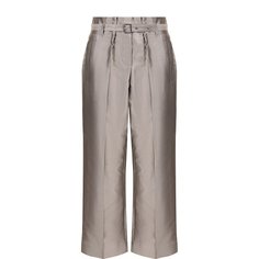 Укороченные брюки из смеси хлопка и шелка с поясом Giorgio Armani