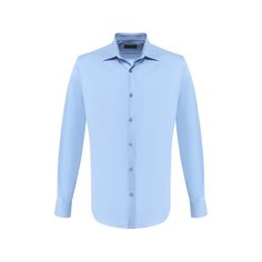 Хлопковая рубашка с воротником кент Prada