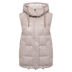 Пуховый жилет из кожи Brunello Cucinelli
