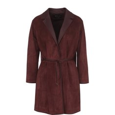 Замшевое пальто с кожаным ремнем Loro Piana