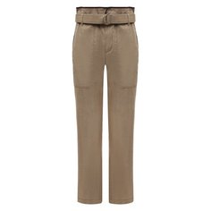 Брюки изо льна и хлопка Brunello Cucinelli