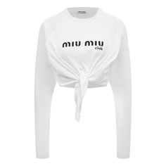 Хлопковый лонгслив Miu Miu